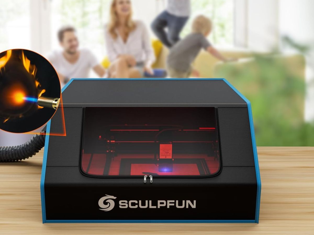 Sculpfun caja extractora de humo en detalle