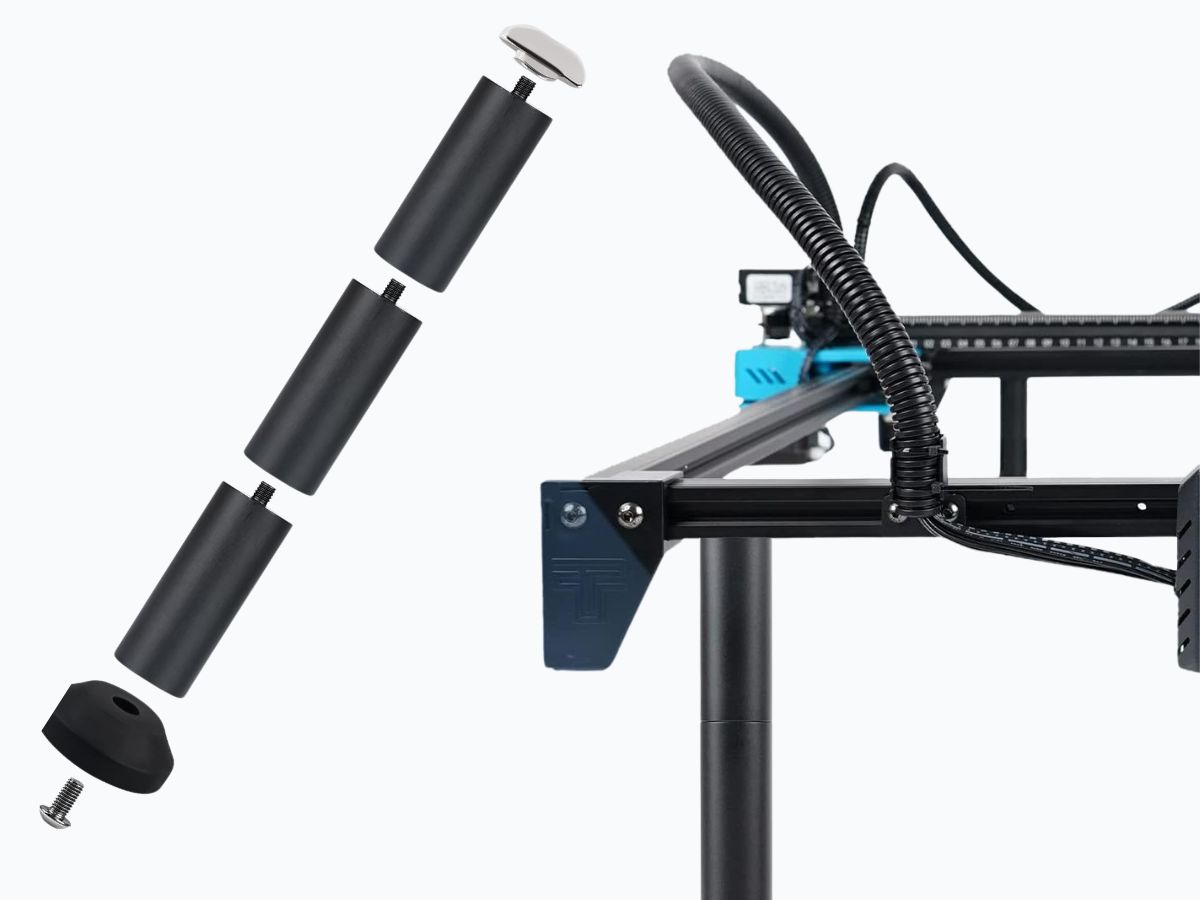 Elevador para grabadora laser en detalle