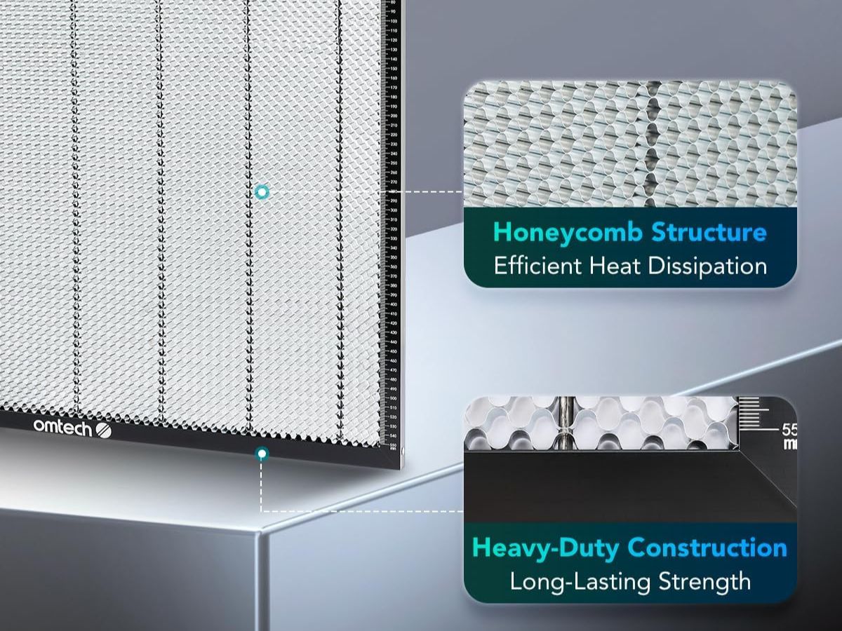 Omtech panel de nido de abeja en detalle