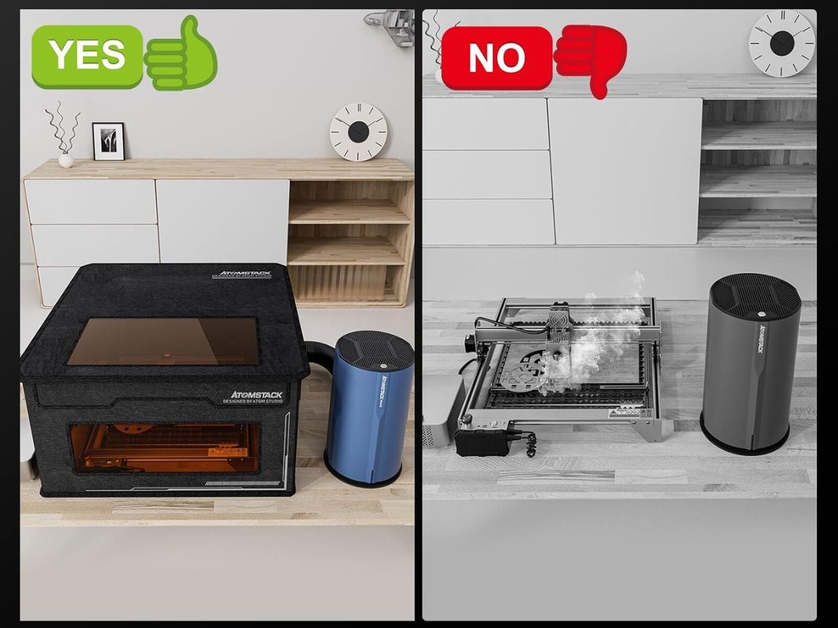 Purificador de aire d2 atomstack maker en detalle